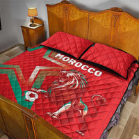 Morocco WC Football 2026 Quilt Bed Set Go Champions Lion Spirit - Wonder Print Shop