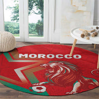 Morocco WC Football 2026 Round Carpet Go Champions Lion Spirit - Wonder Print Shop