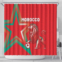 Morocco WC Football 2026 Shower Curtain Go Champions Lion Spirit - Wonder Print Shop