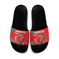 Morocco WC Football 2026 Slide Sandals Go Champions Lion Spirit - Wonder Print Shop