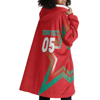 Custom Morocco WC Football 2026 Wearable Blanket Hoodie Go Champions Lion Spirit - Wonder Print Shop