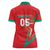 Custom Morocco WC Football 2026 Women Polo Shirt Go Champions Lion Spirit LT05