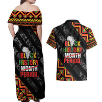 Black History Month Couples Matching Off Shoulder Maxi Dress and Hawaiian Shirt One Month Can't Hold Our History