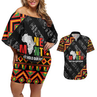 Black History Month Couples Matching Off Shoulder Short Dress and Hawaiian Shirt One Month Can't Hold Our History