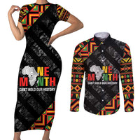 Black History Month Couples Matching Short Sleeve Bodycon Dress and Long Sleeve Button Shirt One Month Can't Hold Our History