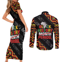 Black History Month Couples Matching Short Sleeve Bodycon Dress and Long Sleeve Button Shirt One Month Can't Hold Our History
