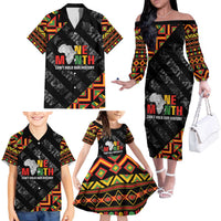 Black History Month Family Matching Off The Shoulder Long Sleeve Dress and Hawaiian Shirt One Month Can't Hold Our History