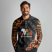 Black History Month Long Sleeve Polo Shirt One Month Can't Hold Our History
