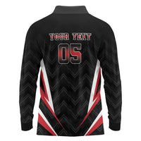 Custom Trinidad And Tobago Cricket Long Sleeve Polo Shirt Go Red Force