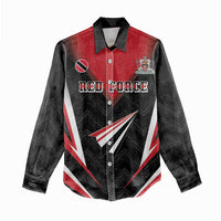 Custom Trinidad And Tobago Cricket Women Casual Shirt Go Red Force