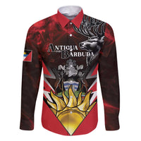 Personalized Antigua and Barbuda Family Matching Short Sleeve Bodycon Dress and Hawaiian Shirt Coat Of Arms With Fallow Deer