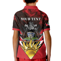 Personalized Antigua and Barbuda Kid Polo Shirt Coat Of Arms With Fallow Deer