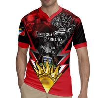 Personalized Antigua and Barbuda Rugby Jersey Coat Of Arms With Fallow Deer