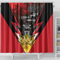 Antigua and Barbuda Shower Curtain Coat Of Arms With Fallow Deer