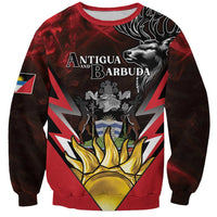 Personalized Antigua and Barbuda Sweatshirt Coat Of Arms With Fallow Deer