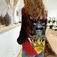Personalized Antigua and Barbuda Women Casual Shirt Coat Of Arms With Fallow Deer