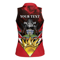Personalized Antigua and Barbuda Women Sleeveless Polo Shirt Coat Of Arms With Fallow Deer