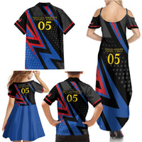 Custom Antigua and Barbuda Cricket Family Matching Summer Maxi Dress and Hawaiian Shirt Sporty Style