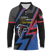 Custom Antigua and Barbuda Cricket Long Sleeve Polo Shirt Sporty Style