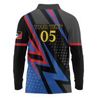 Custom Antigua and Barbuda Cricket Long Sleeve Polo Shirt Sporty Style