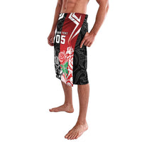 New Zealand And England Rugby Custom Lavalava Maori Tiki With Red Rose Together