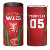 Wales Rugby Custom 4 in 1 Can Cooler Tumbler Go Welsh Dragon Unique Style