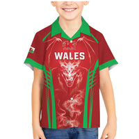 Wales Rugby Custom Family Matching Mermaid Dress and Hawaiian Shirt Go Welsh Dragon Unique Style