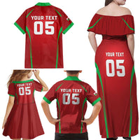 Wales Rugby Custom Family Matching Off Shoulder Maxi Dress and Hawaiian Shirt Go Welsh Dragon Unique Style