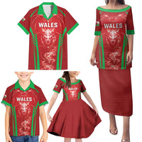 Wales Rugby Custom Family Matching Puletasi and Hawaiian Shirt Go Welsh Dragon Unique Style