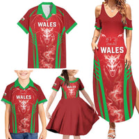 Wales Rugby Custom Family Matching Summer Maxi Dress and Hawaiian Shirt Go Welsh Dragon Unique Style