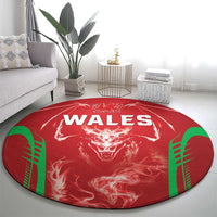 Wales Rugby Round Carpet Go Welsh Dragon Unique Style