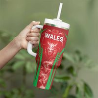 Wales Rugby Custom Tumbler With Handle Go Welsh Dragon Unique Style