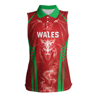 Wales Rugby Custom Women Sleeveless Polo Shirt Go Welsh Dragon Unique Style