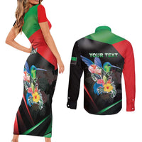 Personalized Martinique Couples Matching Short Sleeve Bodycon Dress and Long Sleeve Button Shirt The Island Of Flowers
