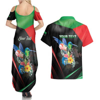 Personalized Martinique Couples Matching Summer Maxi Dress and Hawaiian Shirt The Island Of Flowers