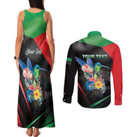 Personalized Martinique Couples Matching Tank Maxi Dress and Long Sleeve Button Shirt The Island Of Flowers
