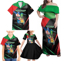 Personalized Martinique Family Matching Off Shoulder Maxi Dress and Hawaiian Shirt The Island Of Flowers