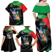 Personalized Martinique Family Matching Off Shoulder Maxi Dress and Hawaiian Shirt The Island Of Flowers