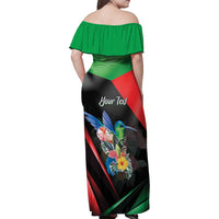 Personalized Martinique Family Matching Off Shoulder Maxi Dress and Hawaiian Shirt The Island Of Flowers