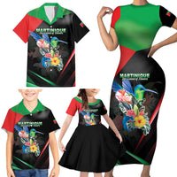 Personalized Martinique Family Matching Short Sleeve Bodycon Dress and Hawaiian Shirt The Island Of Flowers