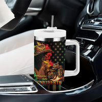 Steppin' into Juneteenth 1865 Tumbler With Handle Melanin Cowgirl Grunge Style