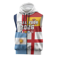 Custom World Football 2026 Final Four Sleeveless Zip Hoodie One Field One Dream