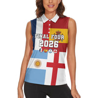 Custom World Football 2026 Final Four Women Sleeveless Polo Shirt One Field One Dream