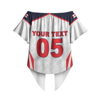 Custom World Football 2026 England Off Shoulder Wrap Waist Top Come On England