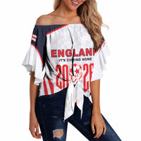 Custom World Football 2026 England Off Shoulder Wrap Waist Top Come On England