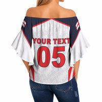 Custom World Football 2026 England Off Shoulder Wrap Waist Top Come On England