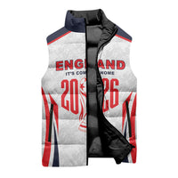 Custom World Football 2026 England Sleeveless Puffer Jacket Come On England