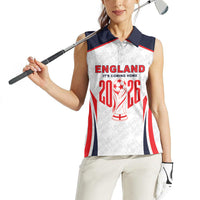 Custom World Football 2026 England Women Sleeveless Polo Shirt Come On England