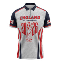 Custom World Football 2026 England Zipper Polo Shirt Come On England