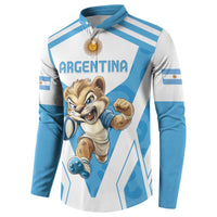 Custom Argentina Rugby 2024 Button Sweatshirt Go Los Pumas Leopard Pattern LT05 - Wonder Print Shop